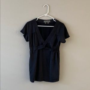 Proenza Schouler Black V Neck Twist Front Blouse